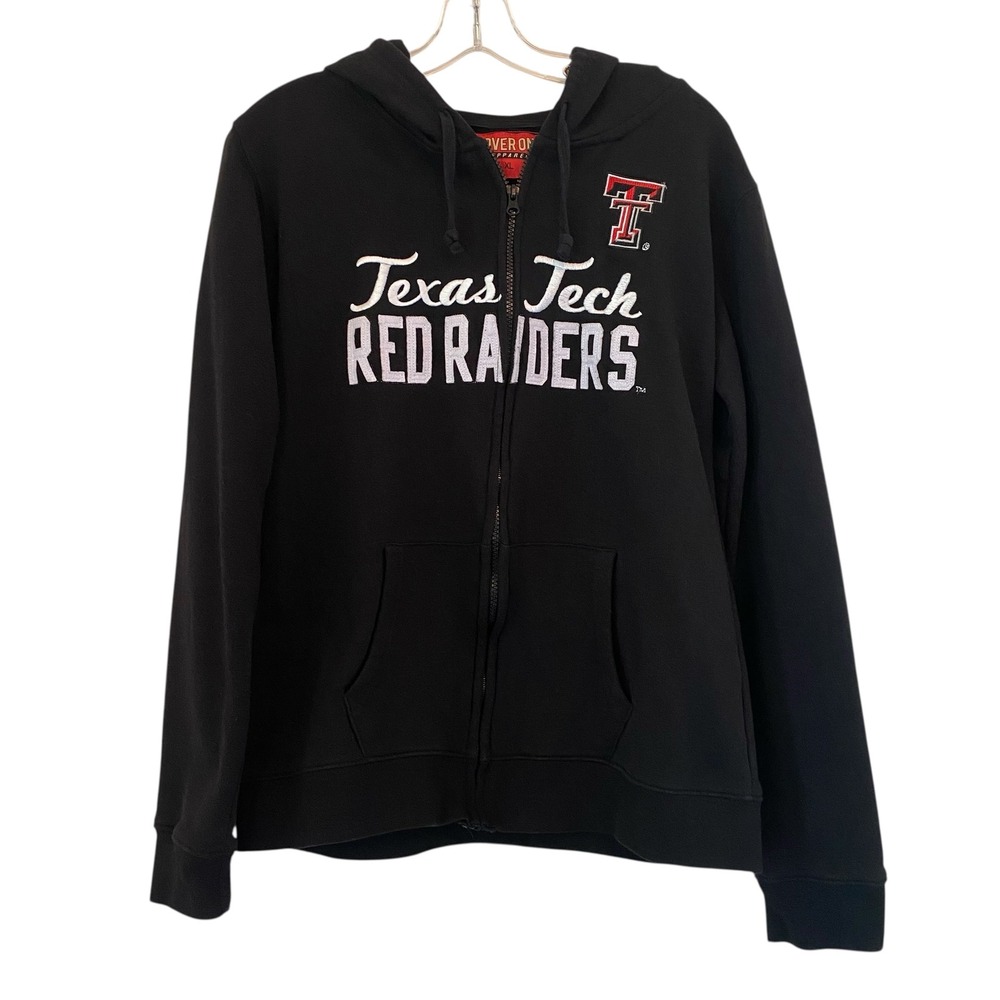 Texas Tech Red Raiders Hoodie Full Zip Cover One Black XL NCAA Kids Unisex - Picture 3 of 14